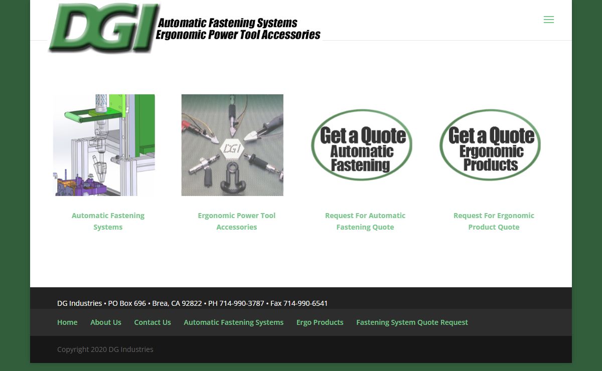 DG Industries- Factory Automation/ Worker Ergonomics