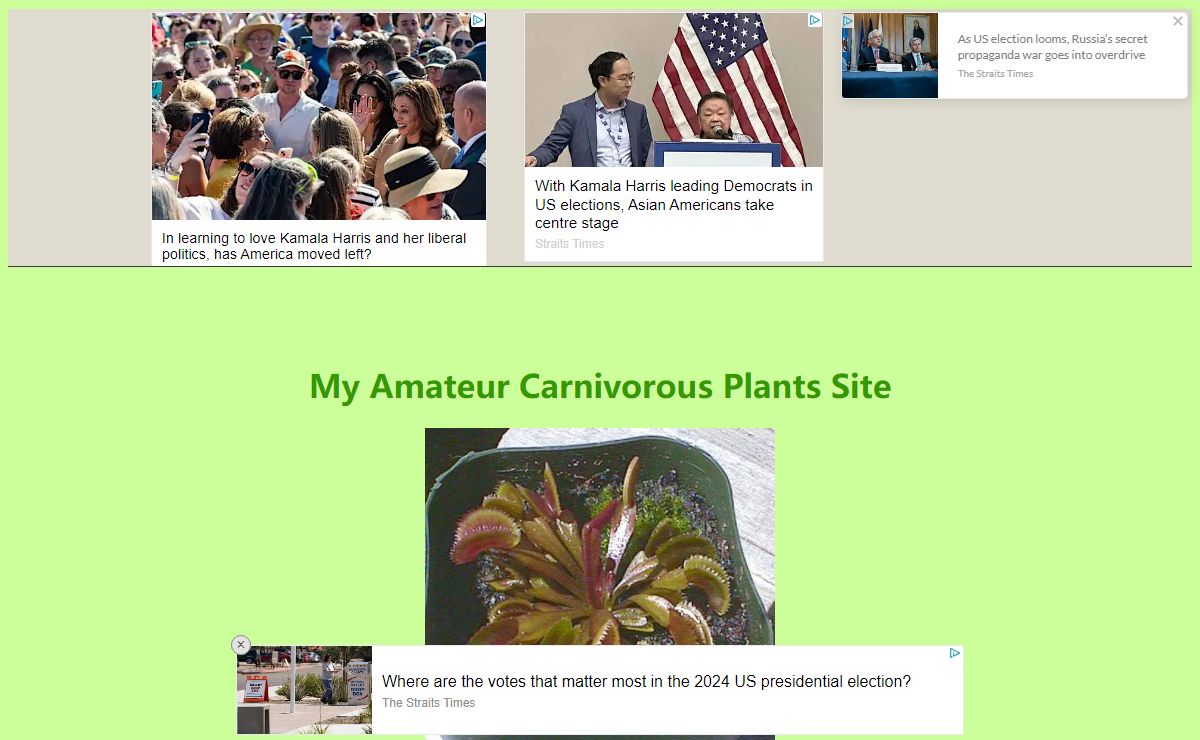 G.John's amateur botany page on carnivorous plants