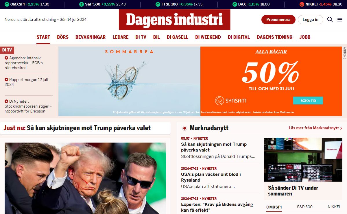Dagens industri - Di.se nyhetssajt