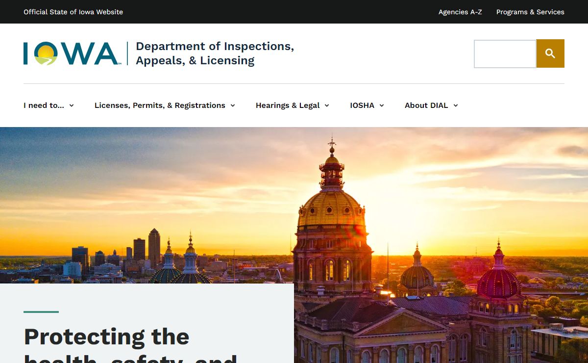Welcome | Department of Inspections, Appeals, & Licensing