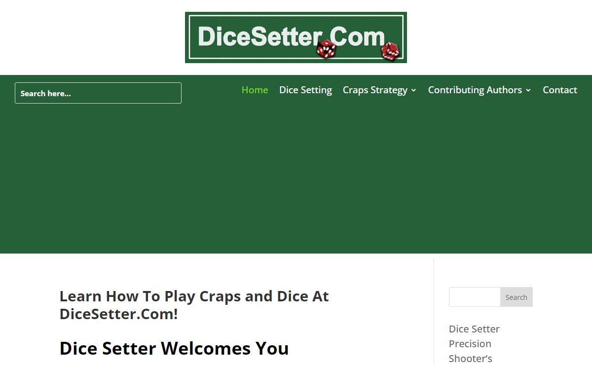 Learn How To Play Craps and Dice At DiceSetter.Com!