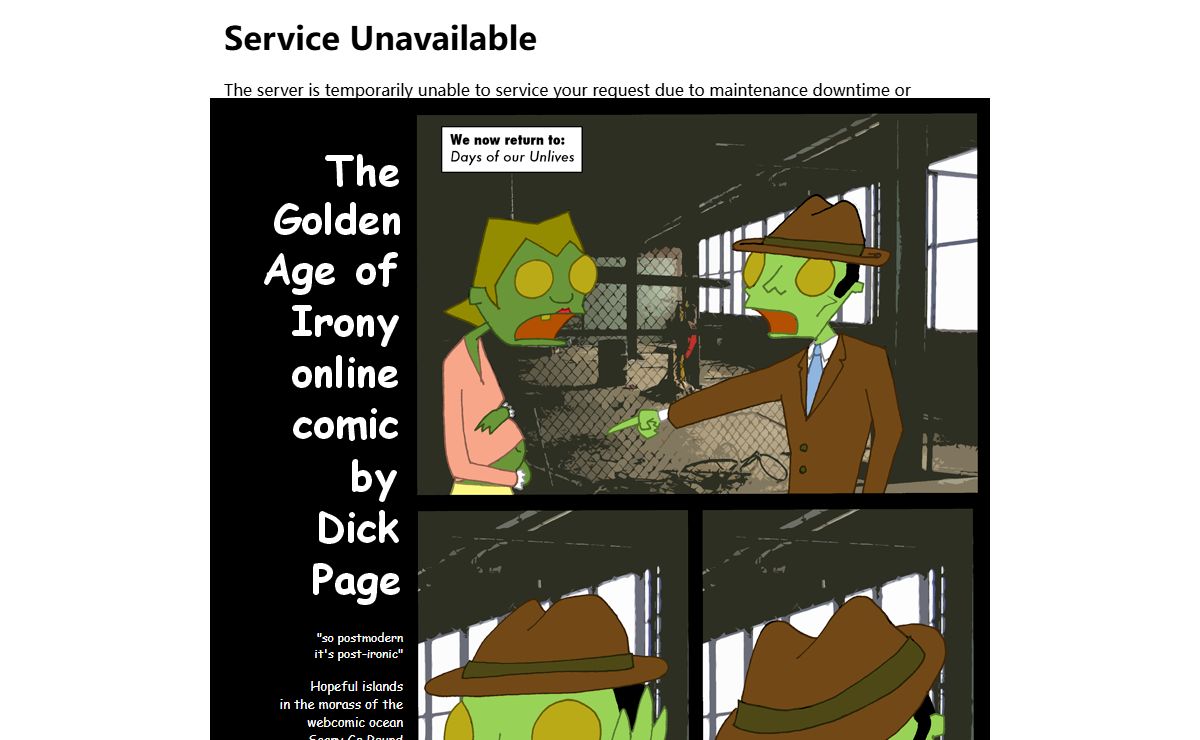 The Golden Age of Irony online comic by Dick Page ... comic sanz 4 lyfe