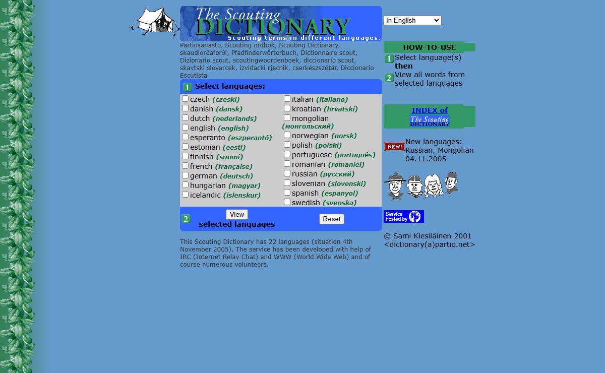The Scouting Dictionary