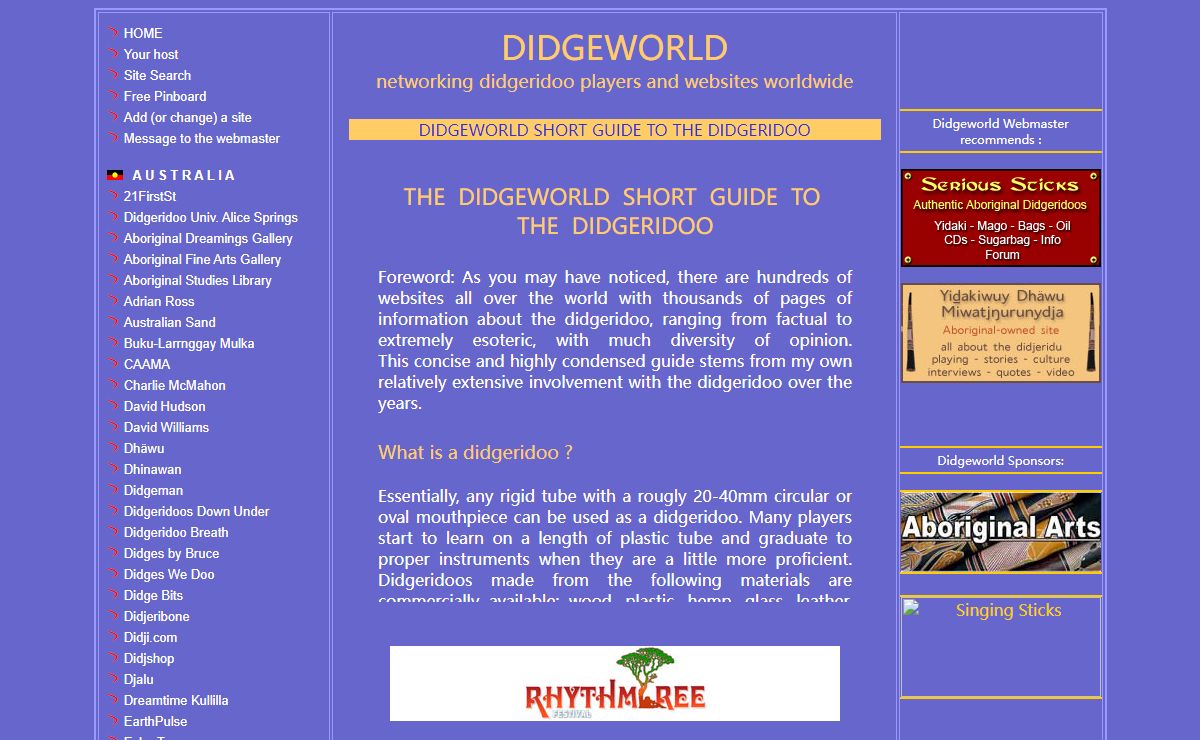 DidgeWorld - networking didgeridoo players and websites worldwide