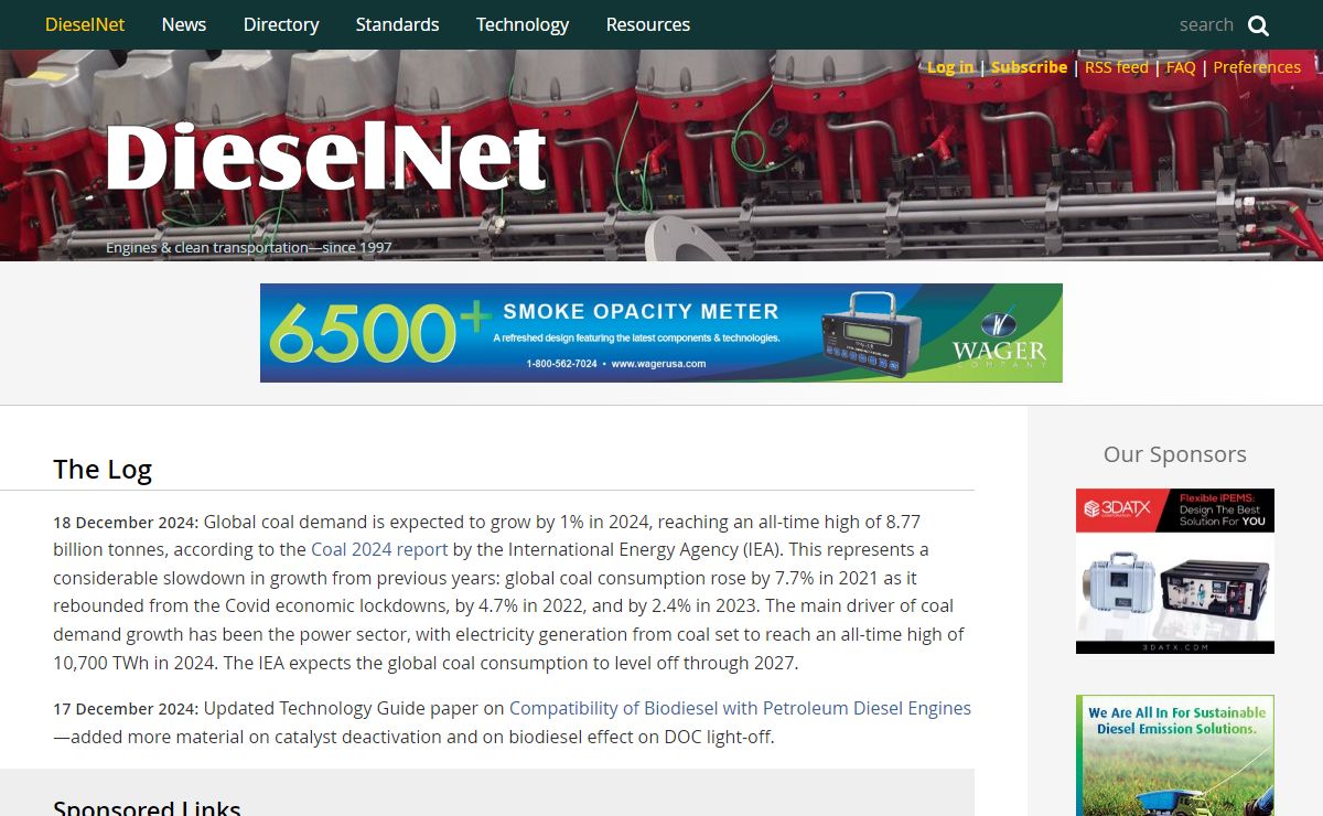 DieselNet: Engines & Clean Transportation