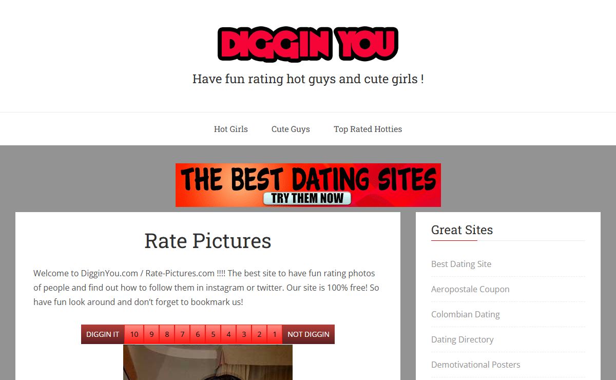 Diggin You – The best site to have fun rating beautiful photos of people
