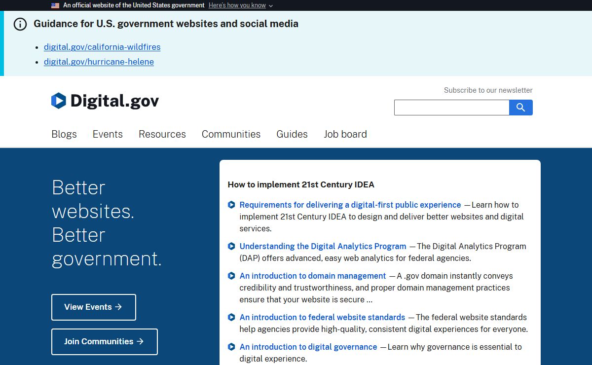Digital.gov — Guidance on building better digital services in government