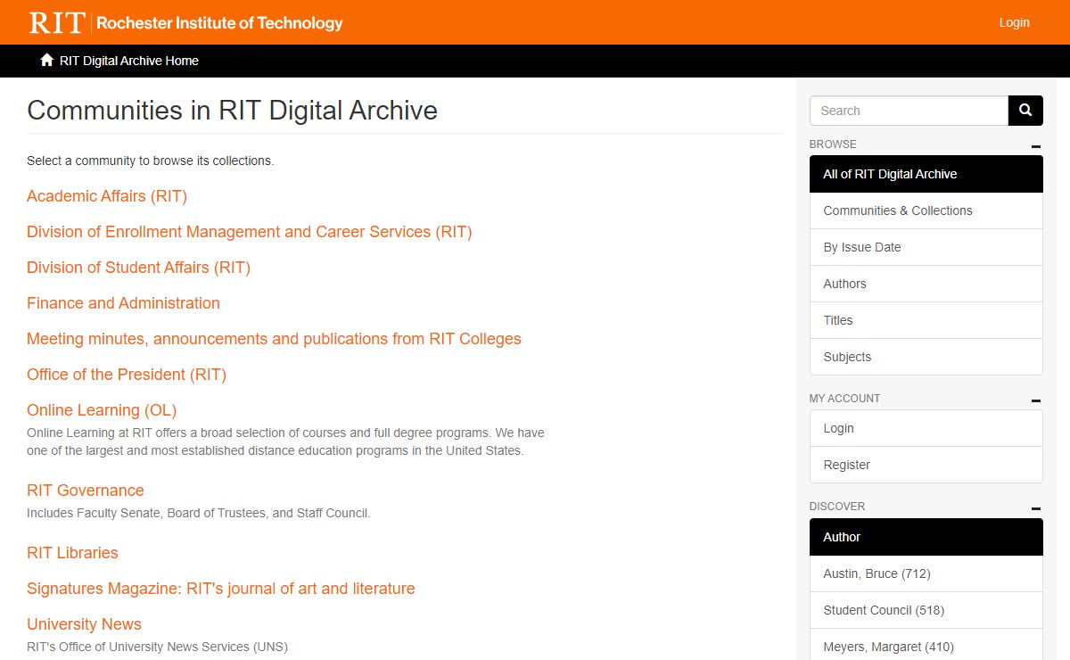 RIT Digital Archive Home