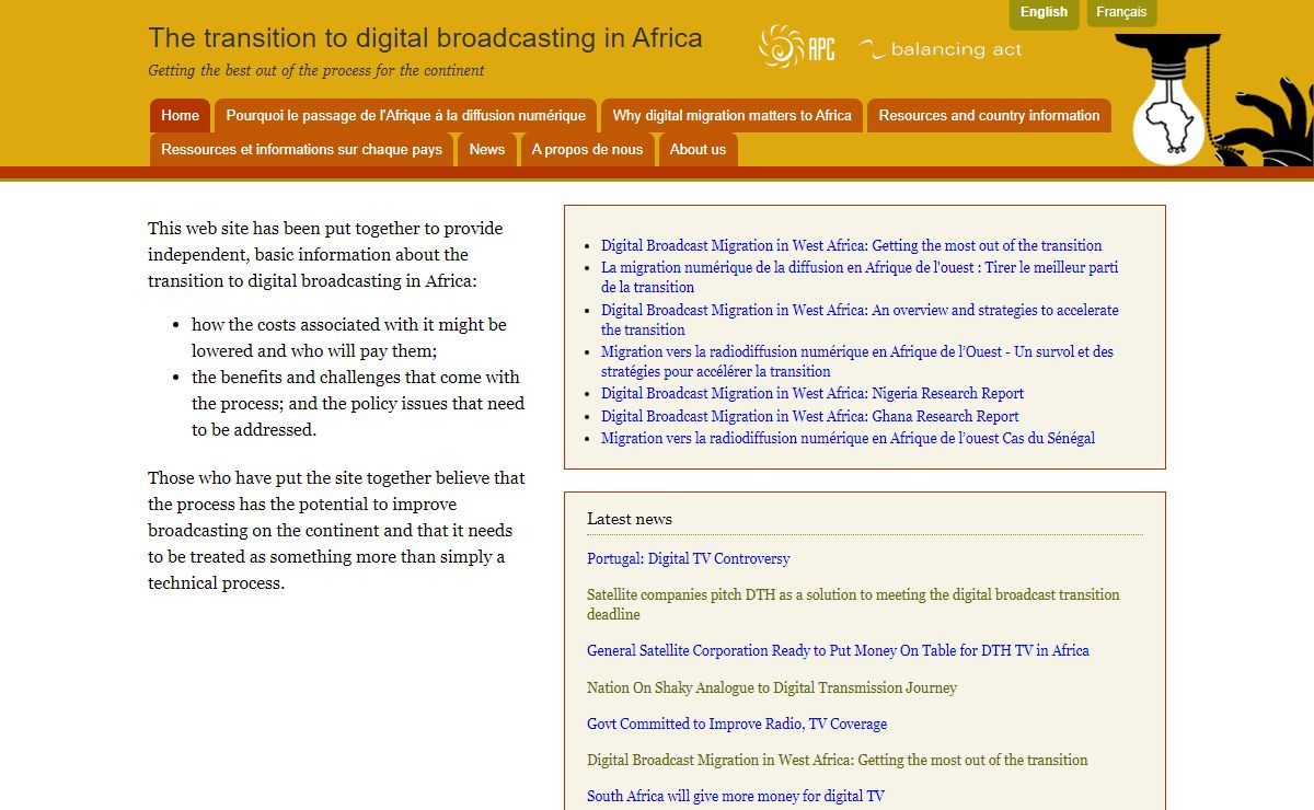 The transition to digital broadcasting in Africa | Getting the best out of the process for the continent