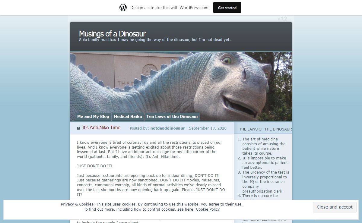 Musings of a Dinosaur | Solo family practice: I may be going the way of the dinosaur, but I'm not dead yet.