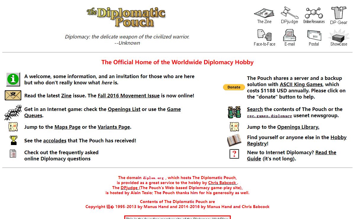 The Diplomatic Pouch: The Diplomacy Home Page