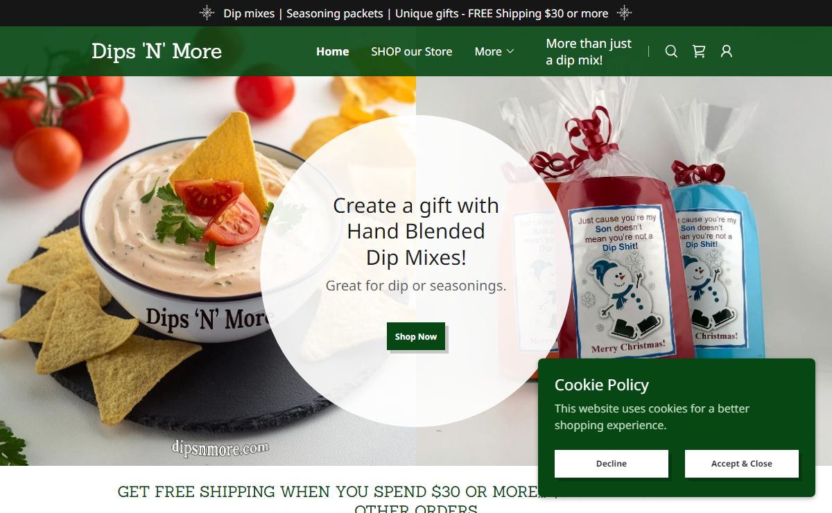 Dips 'N' More | Dip Mixes | Seasoning packets | dips | unique gifts |dry dip mixes | seasoning blends