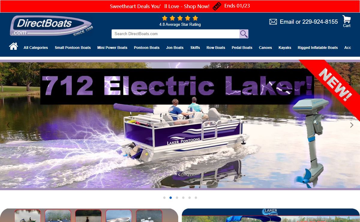 DirectBoats.com, Small Pontoon Boats, little Power Boats, Mini Fishing Boats, Canoes, Kayaks, Outboards, Jon, Pedal, Skiffs, Row Boats, Trailers