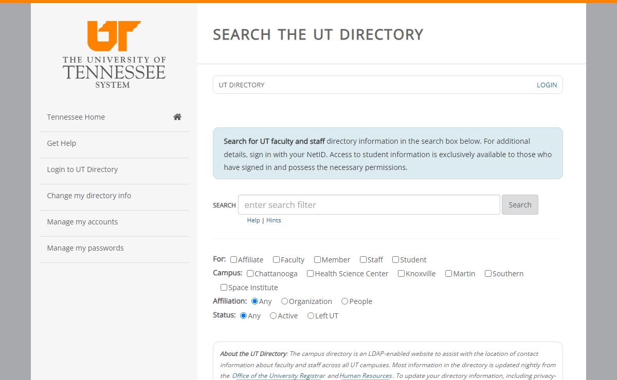 Directory | The University of Tennessee