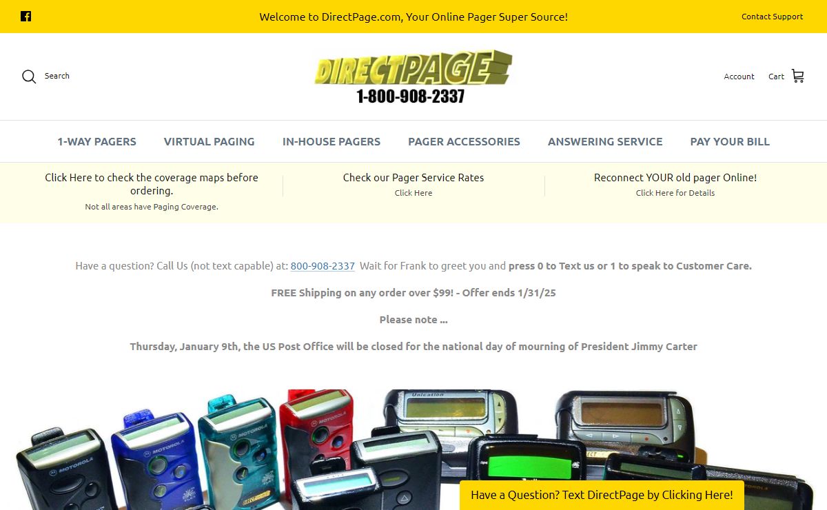 DirectPage - Your online paging super source - pagers, beepers, virtua