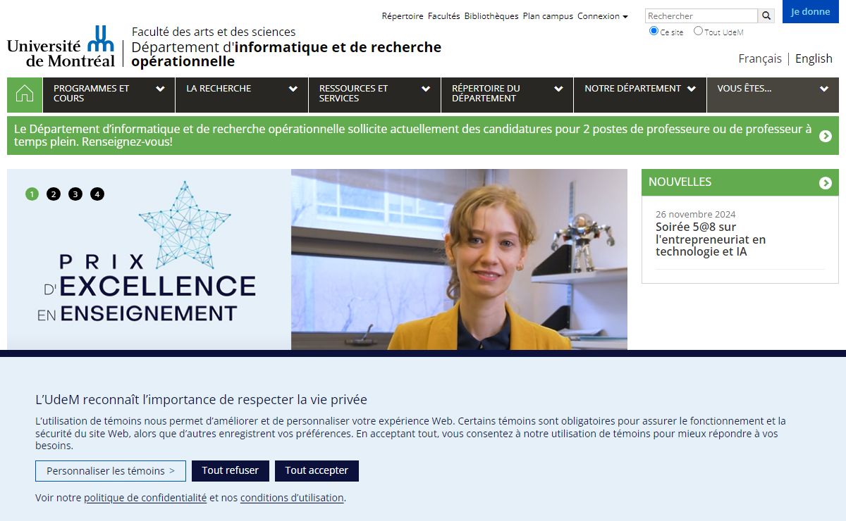 Département d'informatique et de recherche opérationnelle - Université de Montréal
