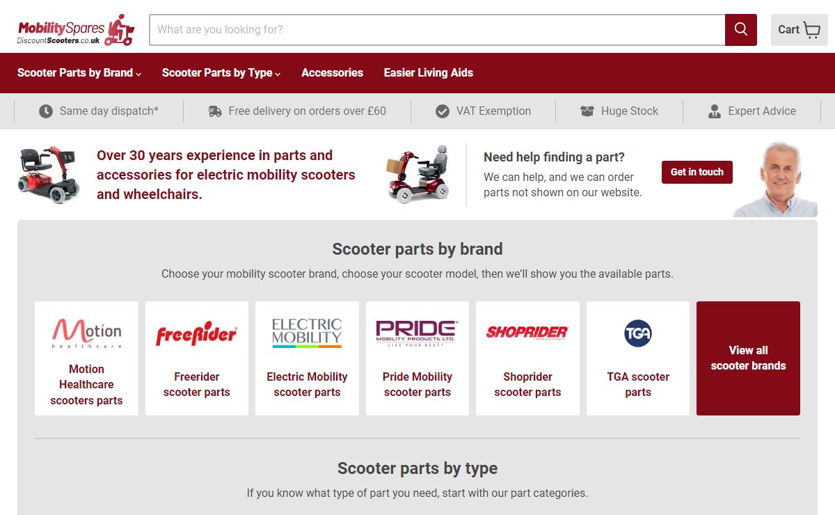 Spare Parts For All Makes Of Mobility Scooters — Discount Scooters (Mobility Spares)