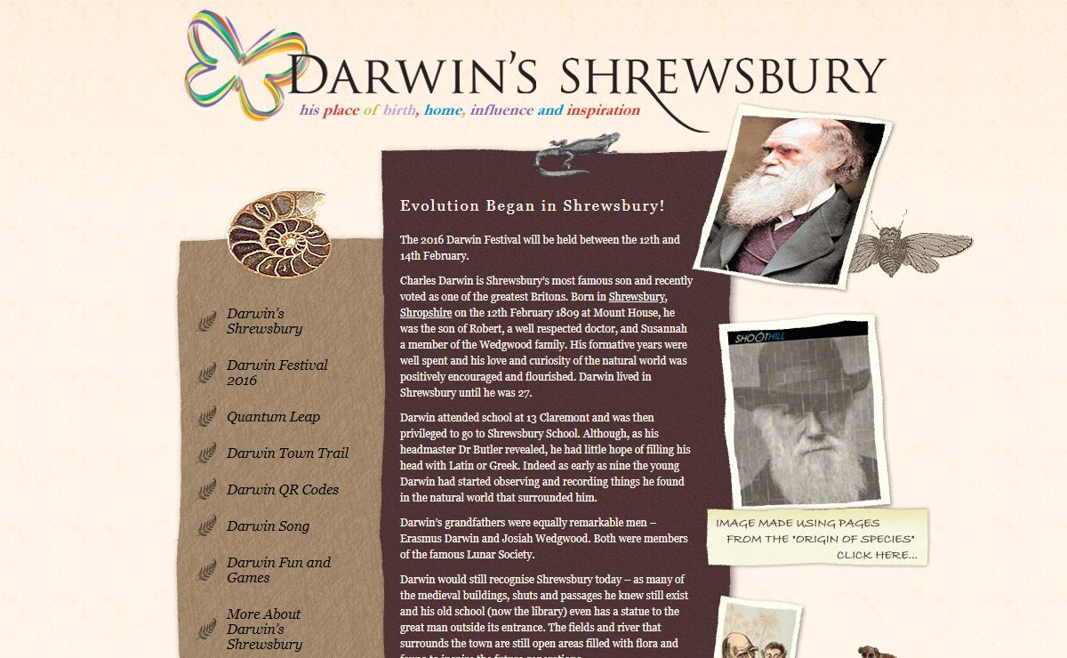 Darwin’s ShrewsburyDarwin\'s Shrewsbury - Charles Darwin\'s place of birth, home, influence and inspiration