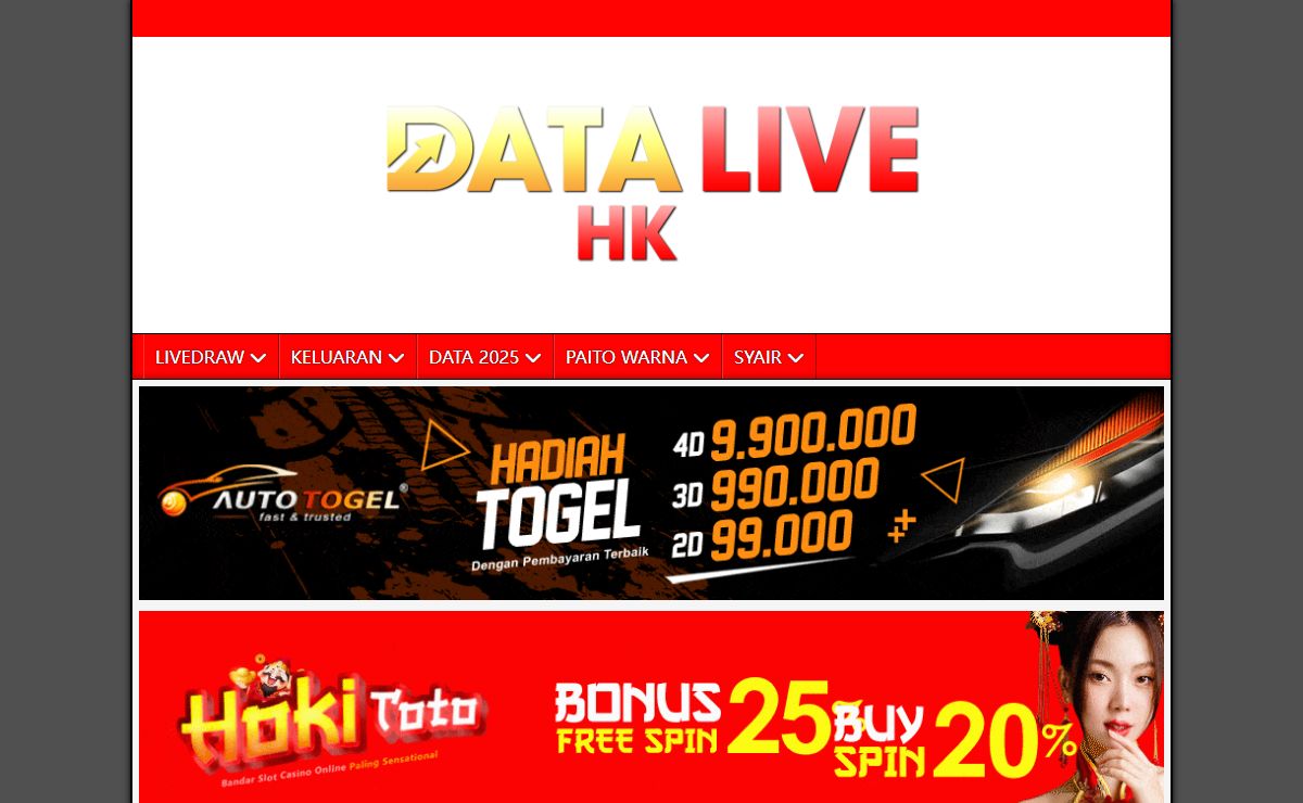 Data Live HK Terlengkap Dan Terpercaya - Hongkong Lotto 6D
