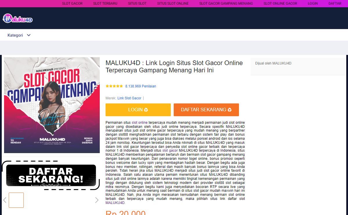 MALUKU4D : Link Login Situs Slot Gacor Online Terpercaya Gampang Menang Hari Ini