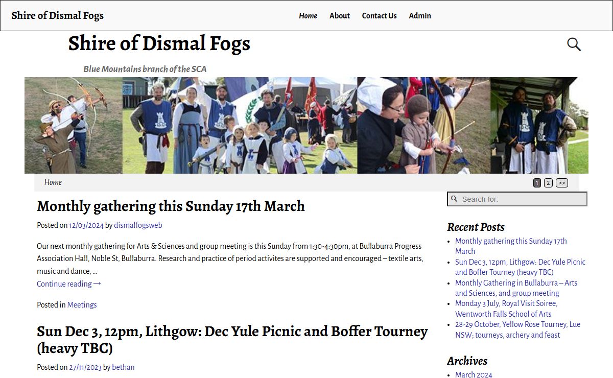 Shire of Dismal Fogs – Blue Mountains branch of the SCA