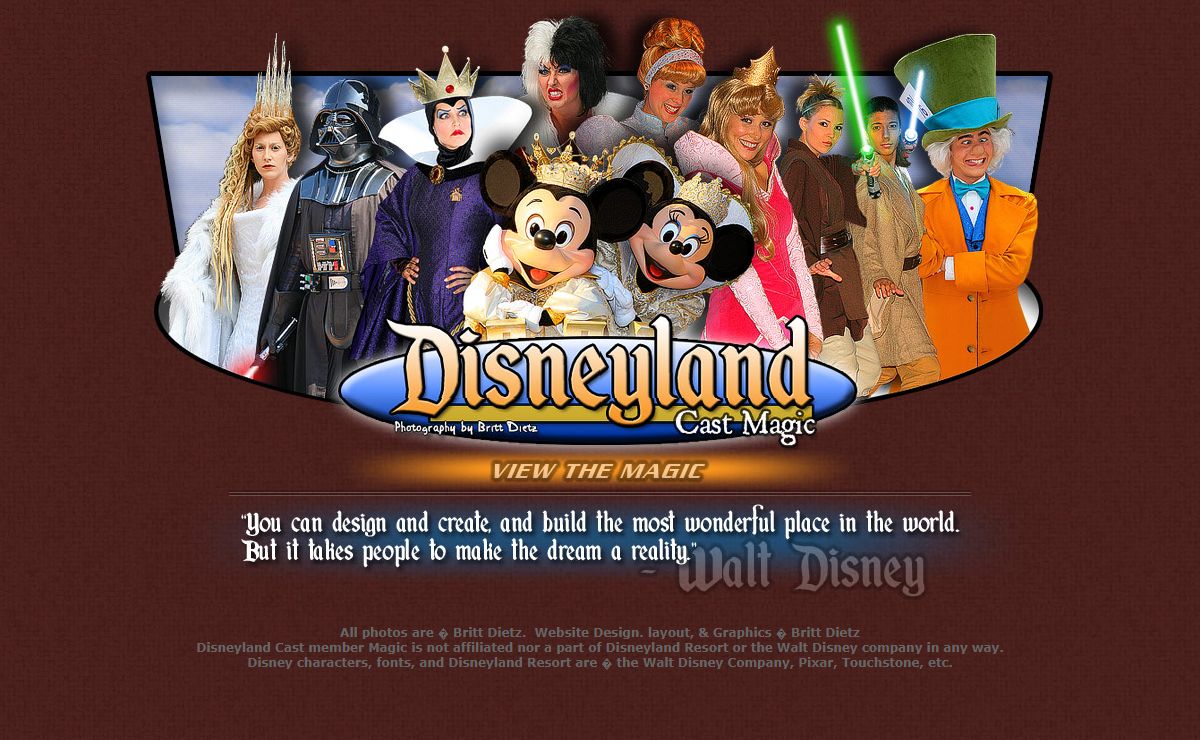 Disneyland Cast Member Magic - Character Photos