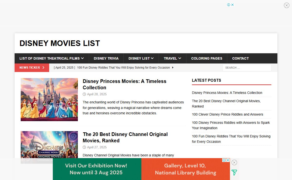 Disney Movies List -