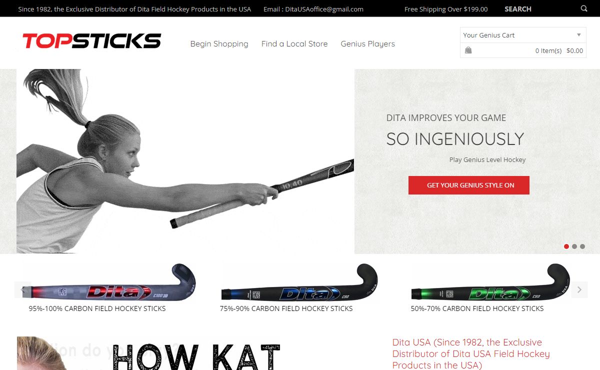 Dita USA (Since 1982, the Exclusive Distributor of Dita Field Hockey Products in the USA) SMART players use Dita USA field hockey sticks for Genius Level Play!