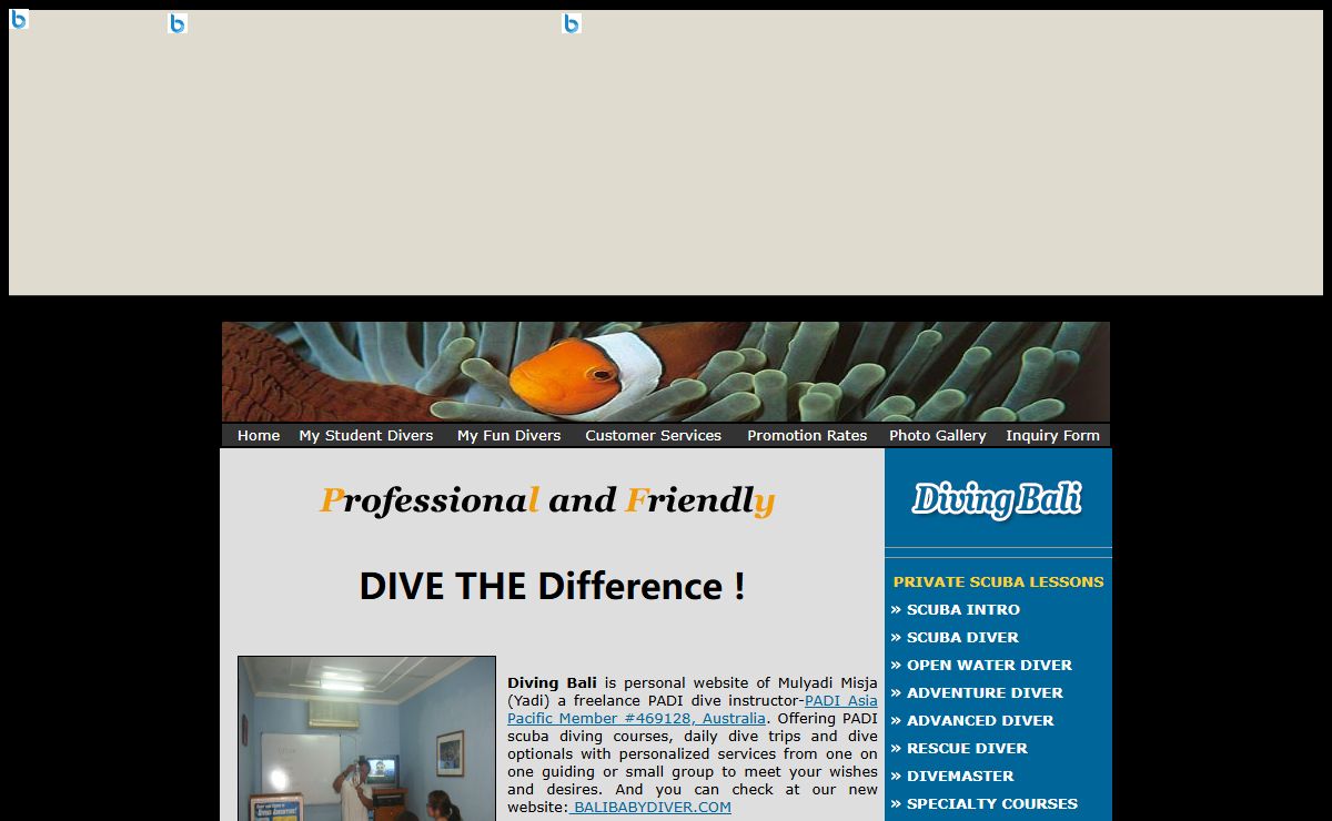 Diving Bali,PADI Professional Dive Team