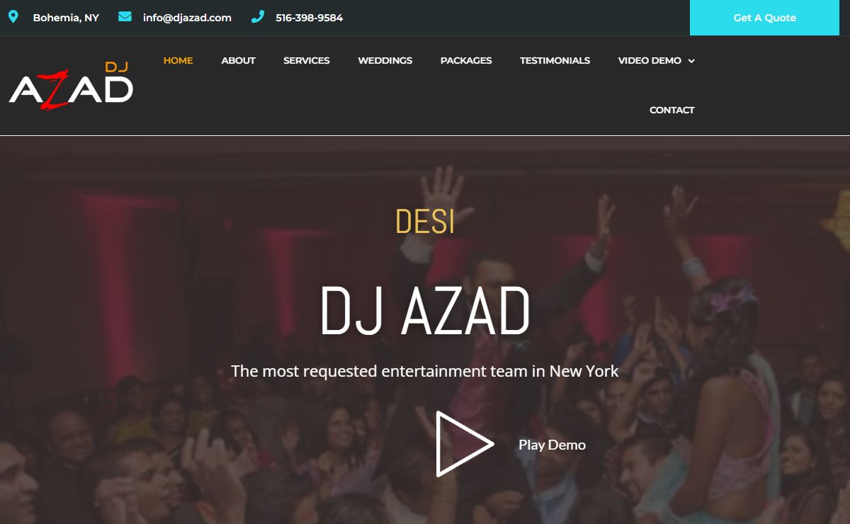 Desi DJ Azad-NY MC+Lighting+Dhol player, Indian wedding DJ