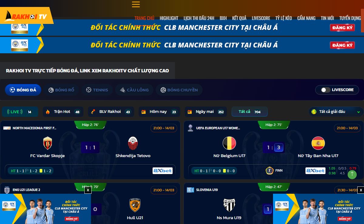 Rakhoi TV Trực Tiếp Bóng Đá - Link xem chất lượng cao RakhoiTV