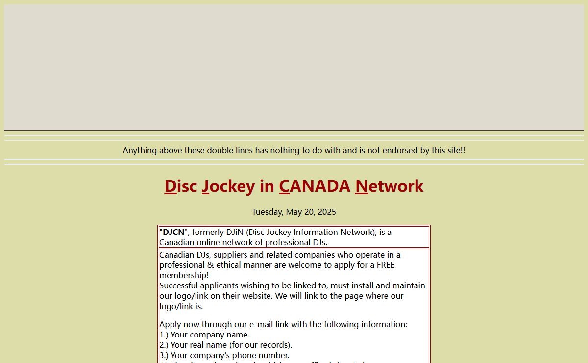 Disc Jockey in Canada Network - DJCN