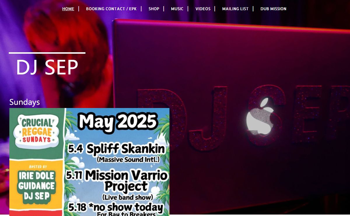 DJ Sep is a San Francisco Bay Area Reggae Dancehall Dance DJ