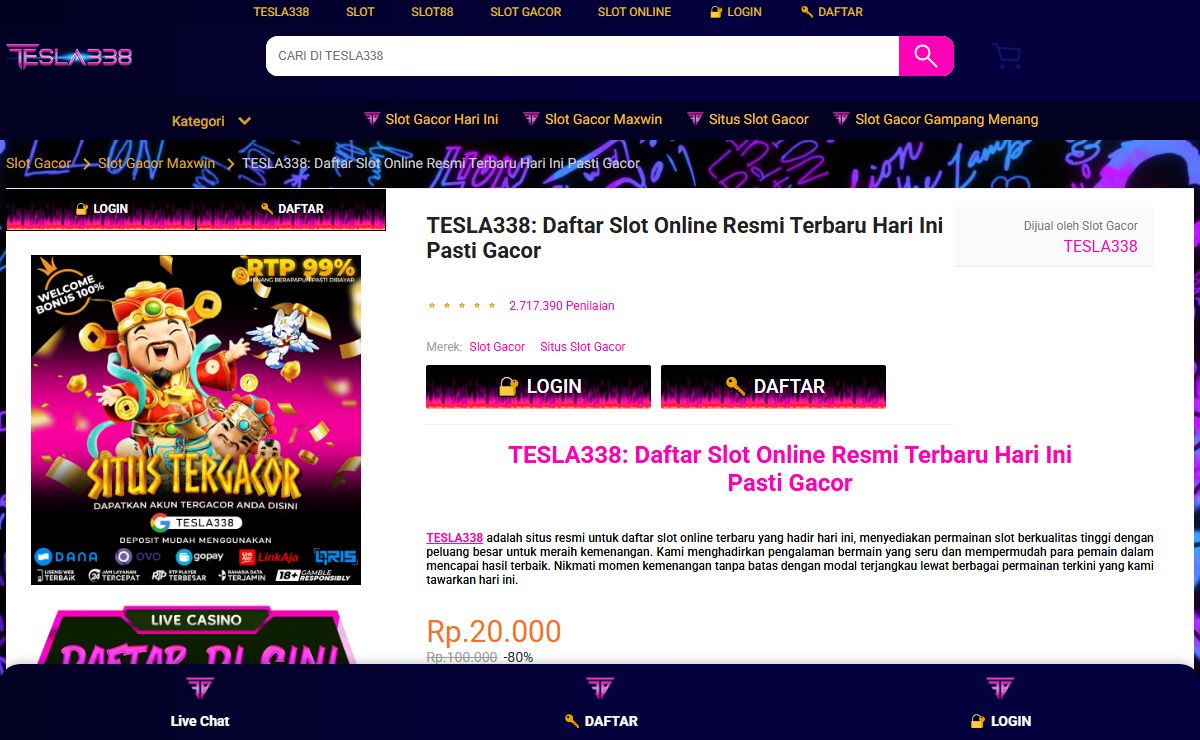 TESLA338: Daftar Slot Online Resmi Terbaru Hari Ini Pasti Gacor