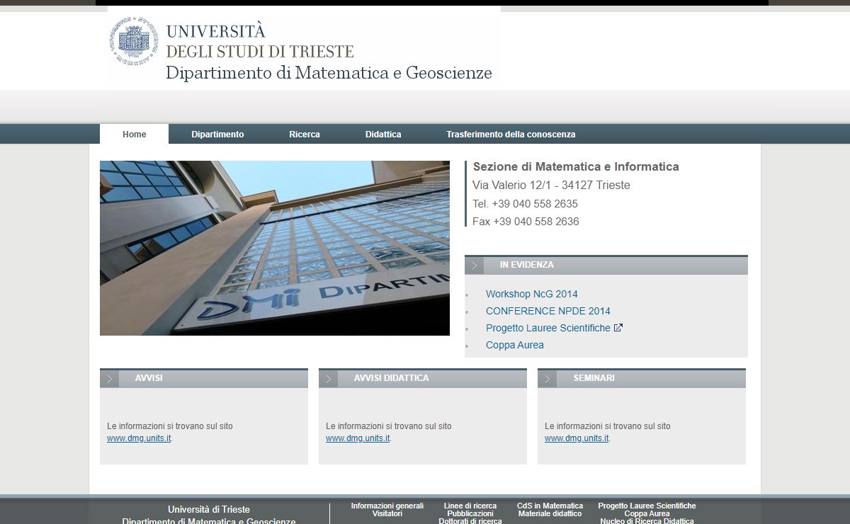 Dipartimento di Matematica e Informatica