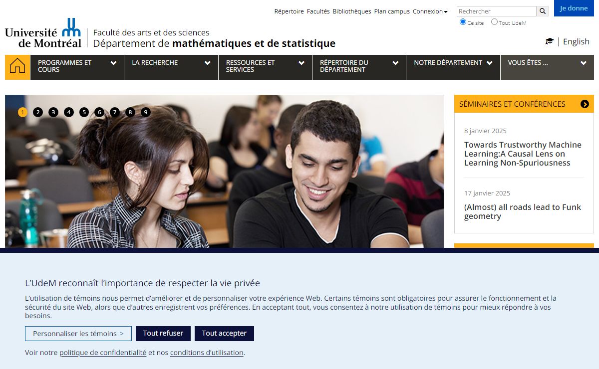 Accueil - Département de mathématiques et statistique