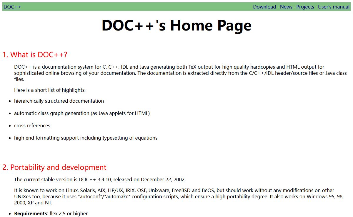 DOC++'s Home Page