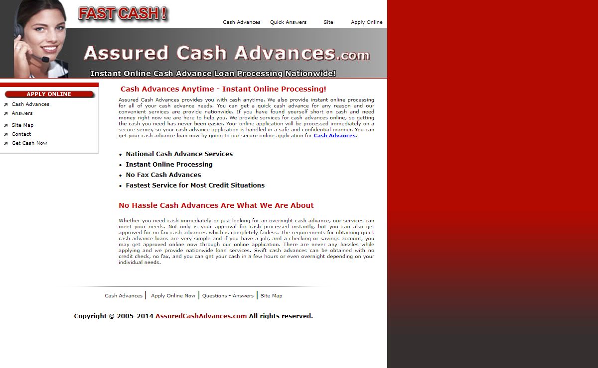 Assured Cash Advances - Nationwide Cash Advance Services Online