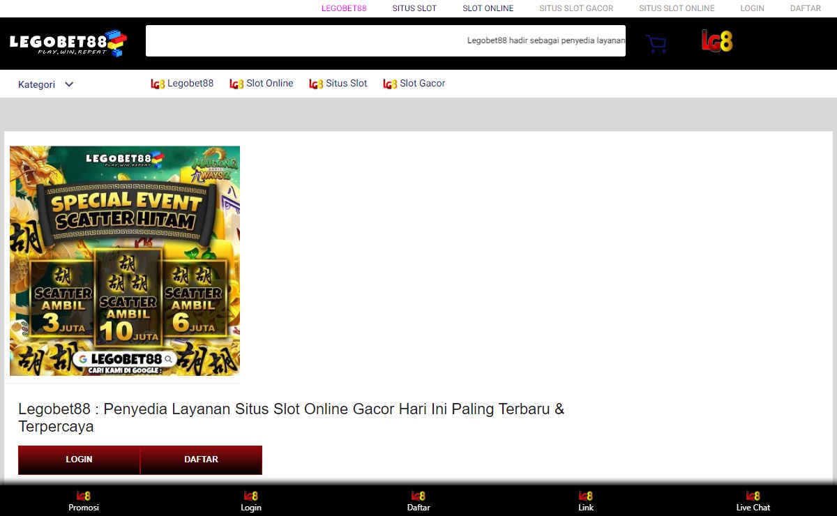 Legobet88 : Penyedia Layanan Situs Slot Online Gacor Hari Ini Paling Terbaru & Terpercaya