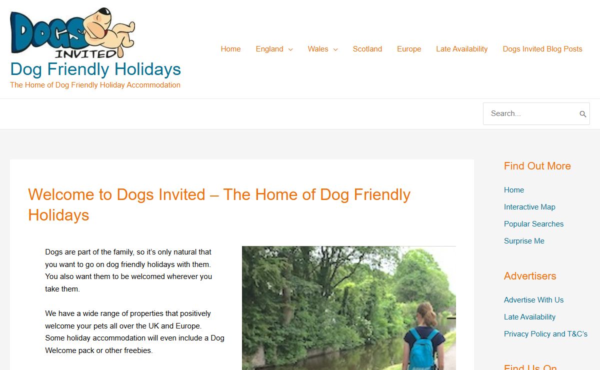 Dogs Invited for Your Dog Friendly Holidays in the UK