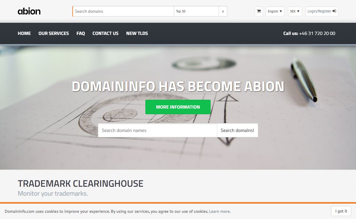 Register domain names, .eu, .com, .mobi | Domaininfo.com