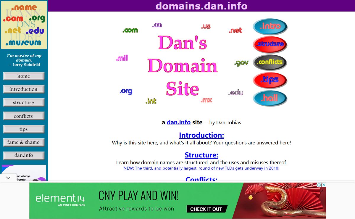 Dan's Domain Name Site