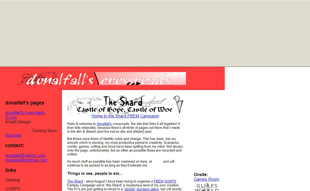 donalfall's Crossroads - Leads to everywhere I create - 02 FEB 2003 update