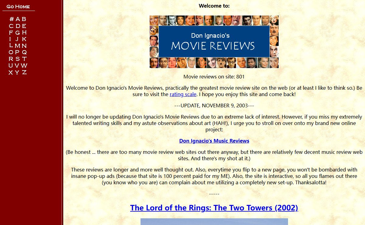 Don Ignacio's Movie Reviews