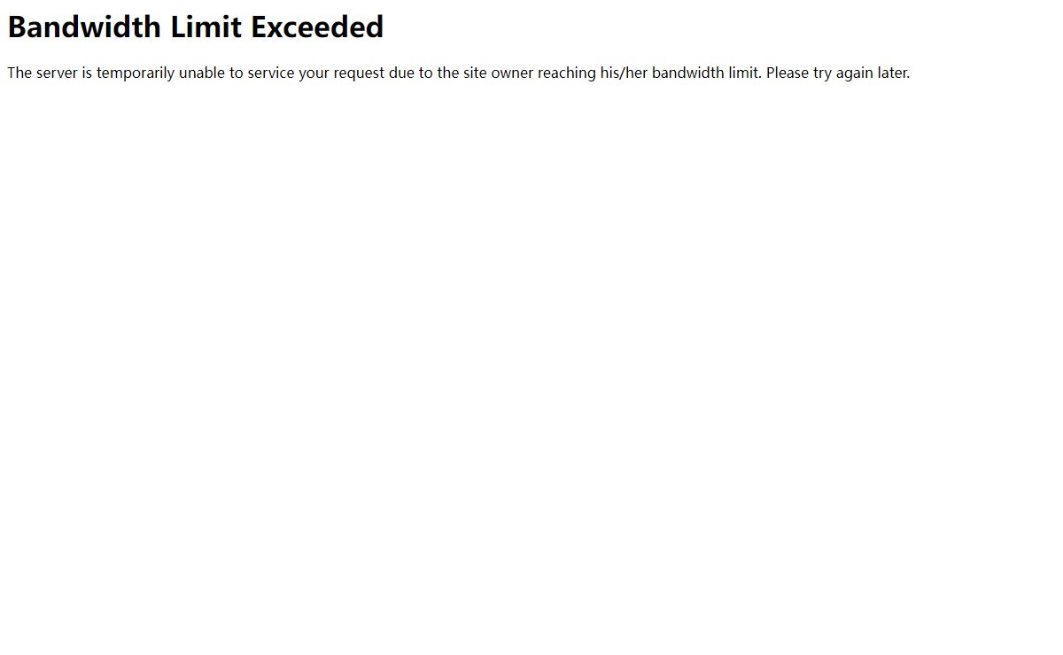 509 Bandwidth Limit Exceeded