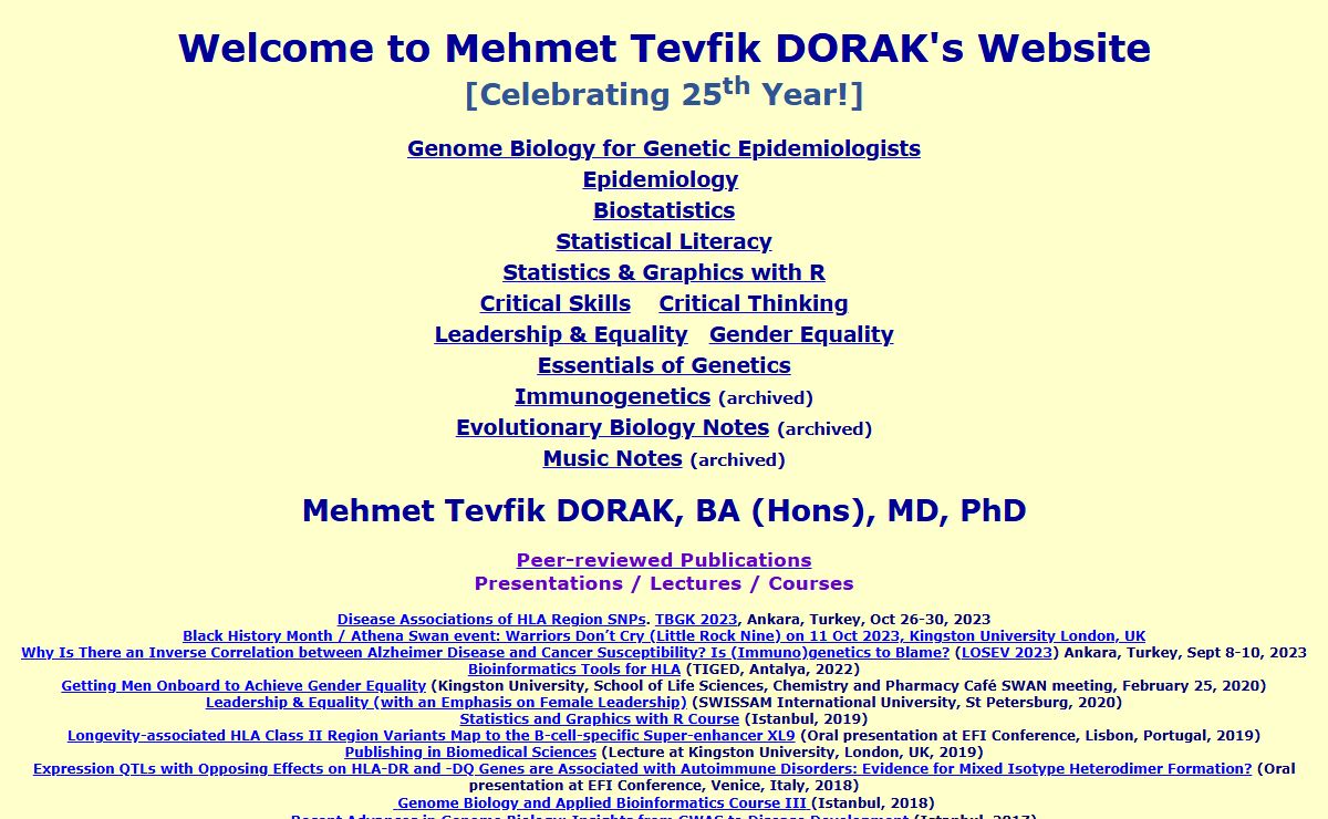 Mehmet Tevfik DORAK's Website