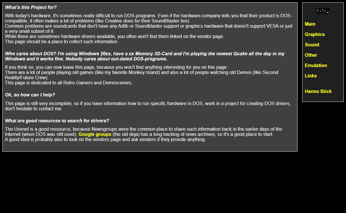 DOS Driver Page - www.dosdriver.de