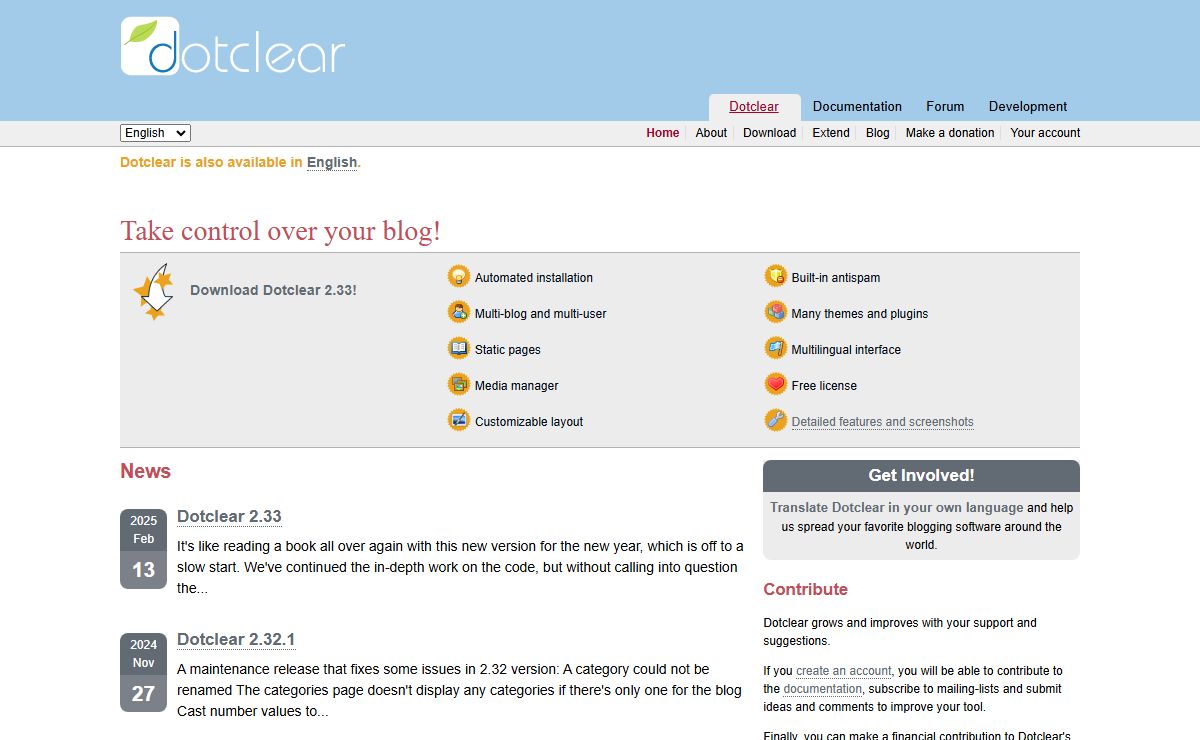 Welcome › Dotclear › Blog management made easy