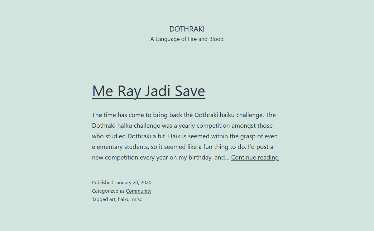 Dothraki – A Language of Fire and Blood