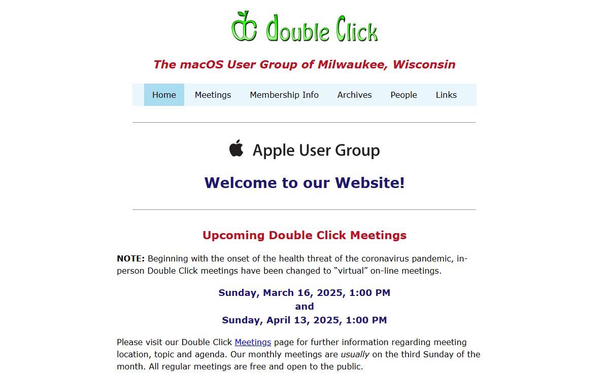 Double Click, Inc. - The macOS User Group of Milwaukee, WI